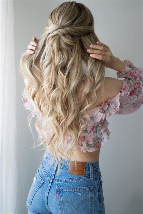 Twisted Half-Up Waves cute hairstyles