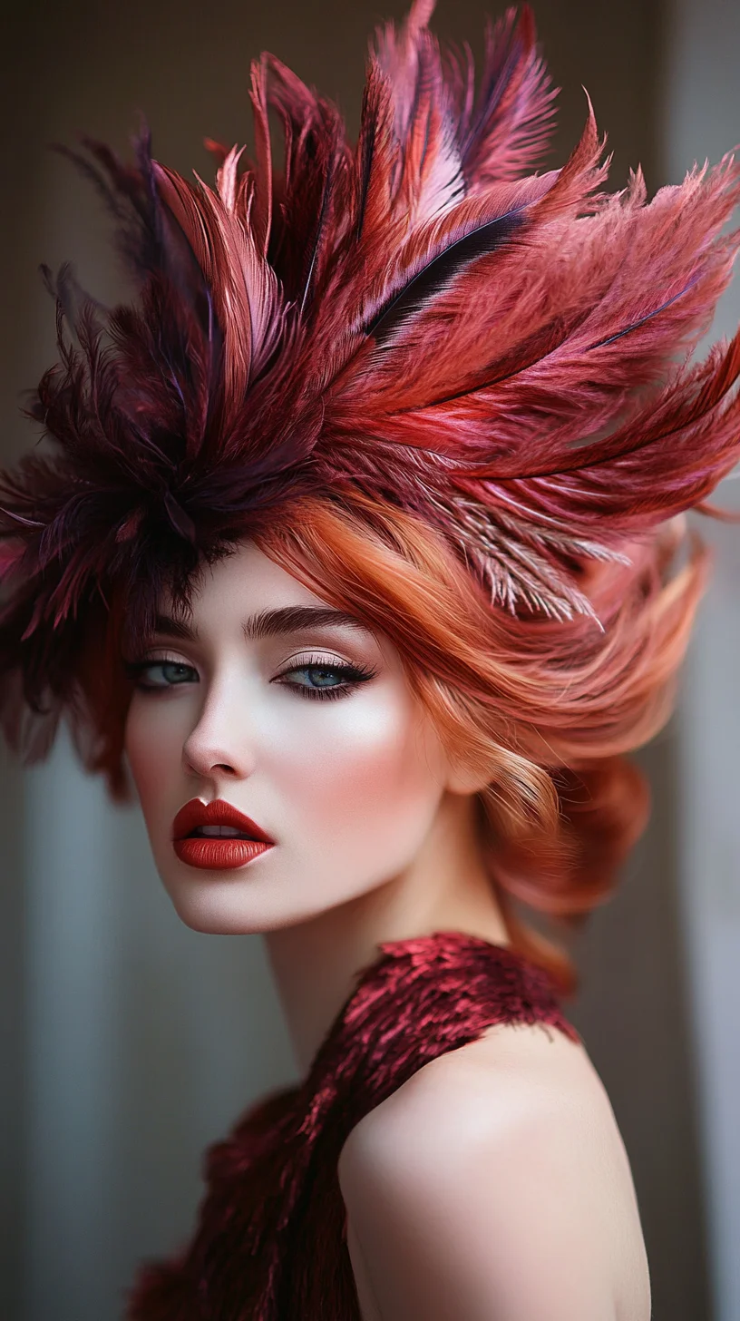 A Dramatic Feathered Statement: Bold Hues and Volume Unleashed