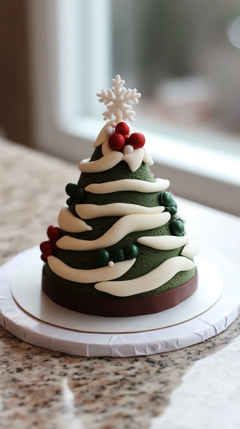 A Sweet Slice of Holiday Cheer: Festive Christmas Tree Cake!