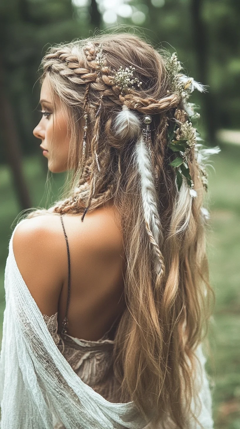 Bohemian Braided Elegance: Effortlessly Chic with Nature-Inspired Accents