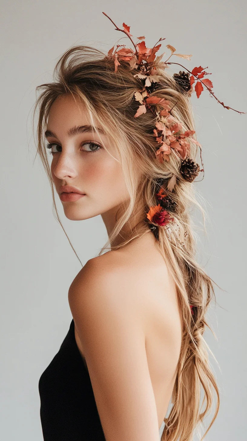 Bohemian Chic: Effortlessly Romantic Hairstyle with Nature's Touch