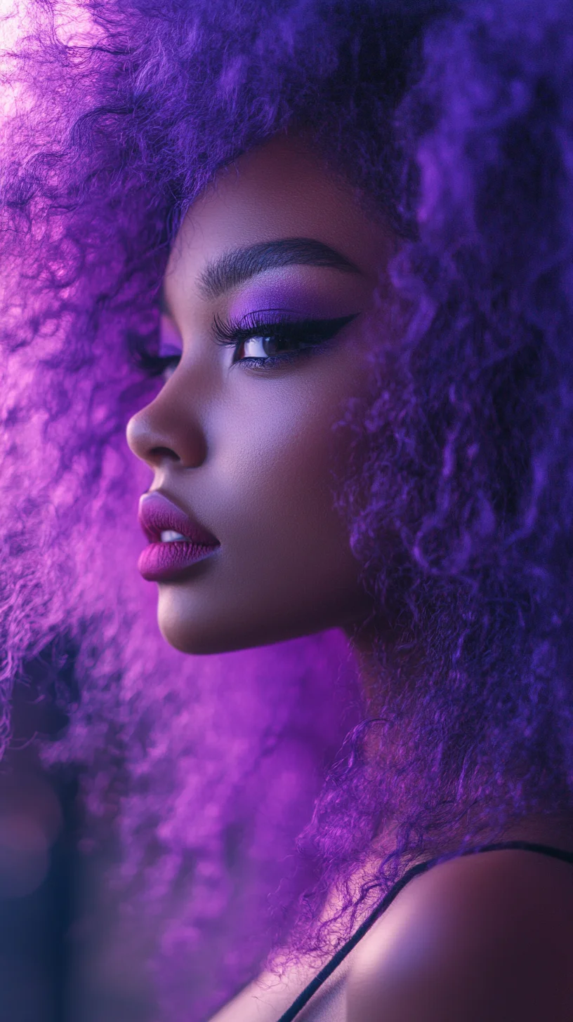 Bold and Beautiful: Embrace the Vibrant Purple Afro Hairstyle