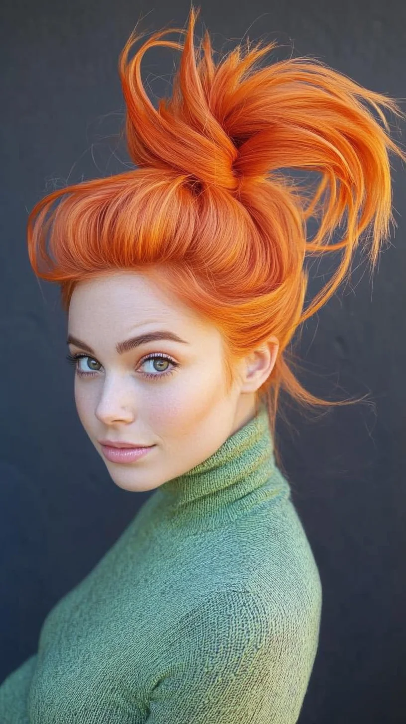 Bold and Playful: The High Volume Fiery Updo for a Standout Look