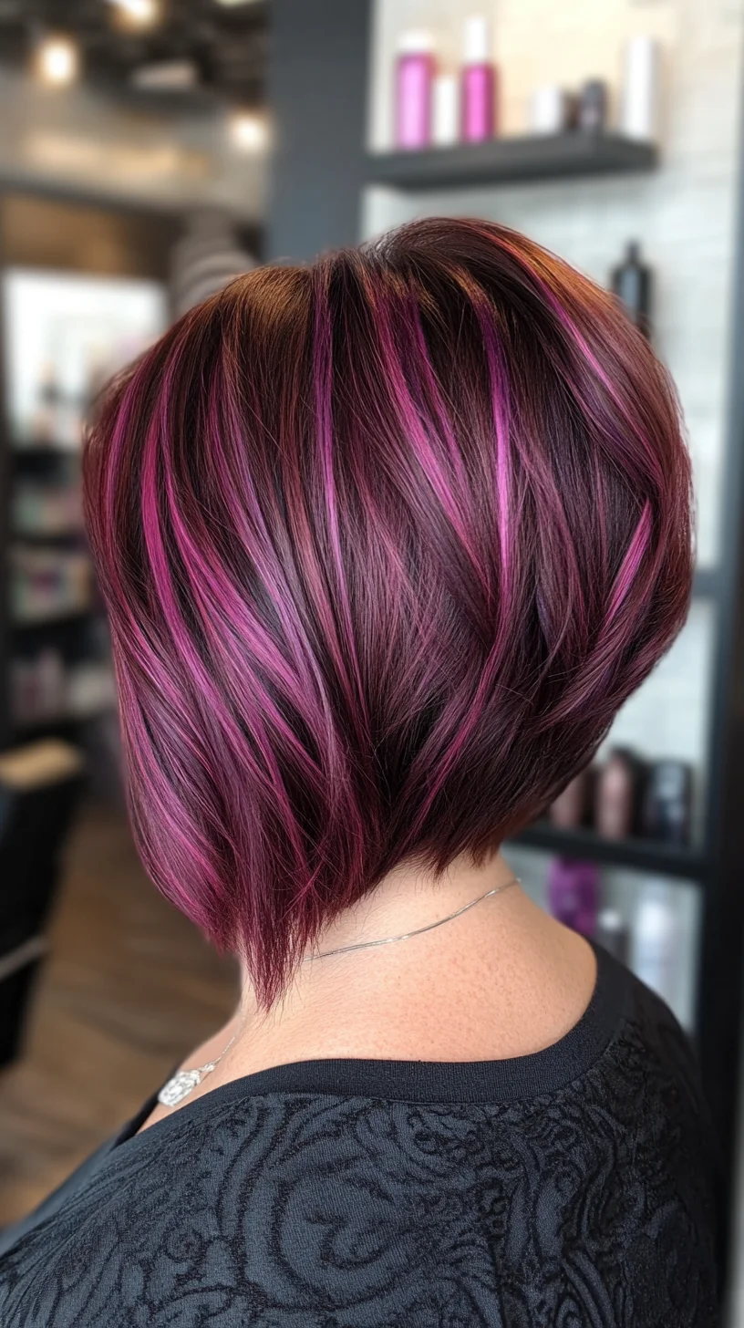 Bold Bob with Vibrant Highlights: A Striking Choice for a Fresh Look