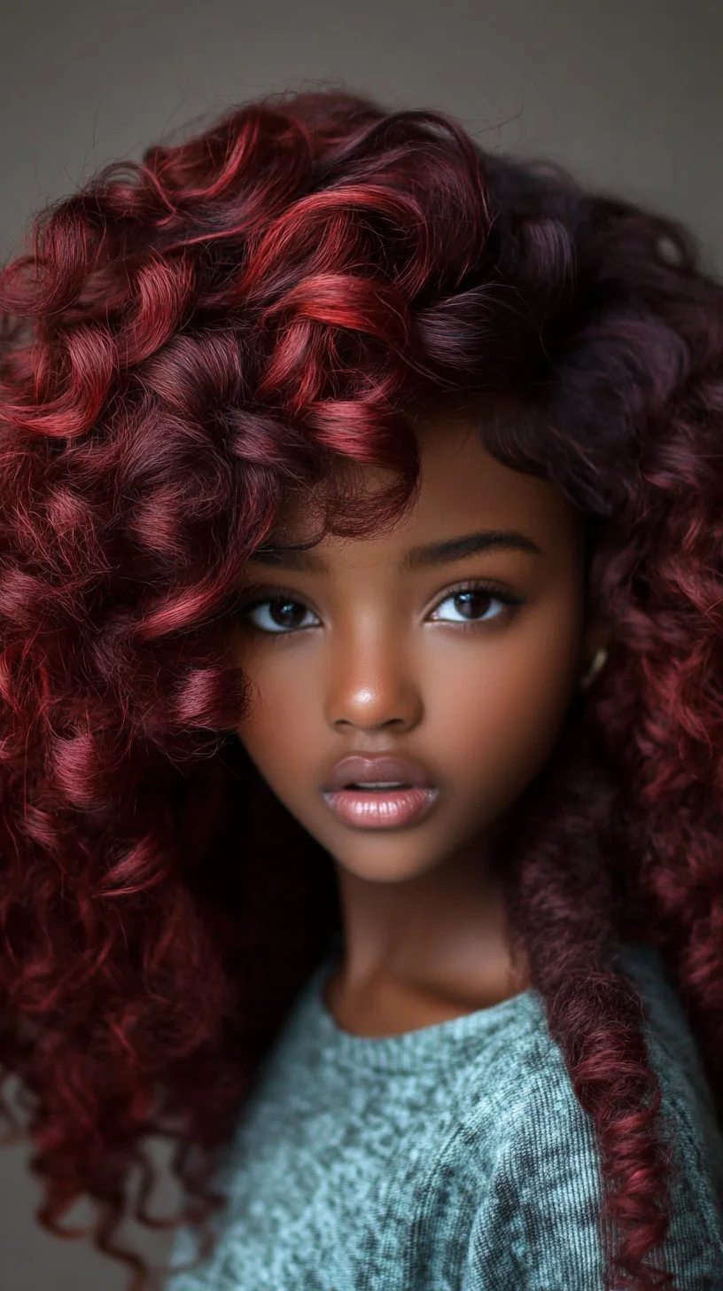 Bold Burgundy Curls: Elevate Your Look with Luscious Volume and Vibrant Color