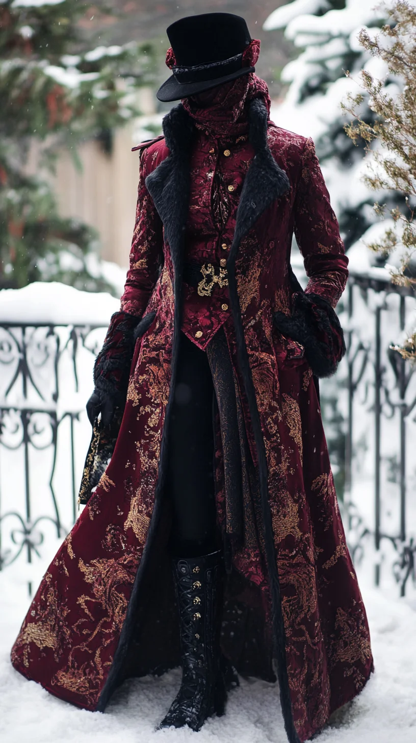 Bold Elegance: Embrace Gothic Glamour with this Luxurious Winter Ensemble