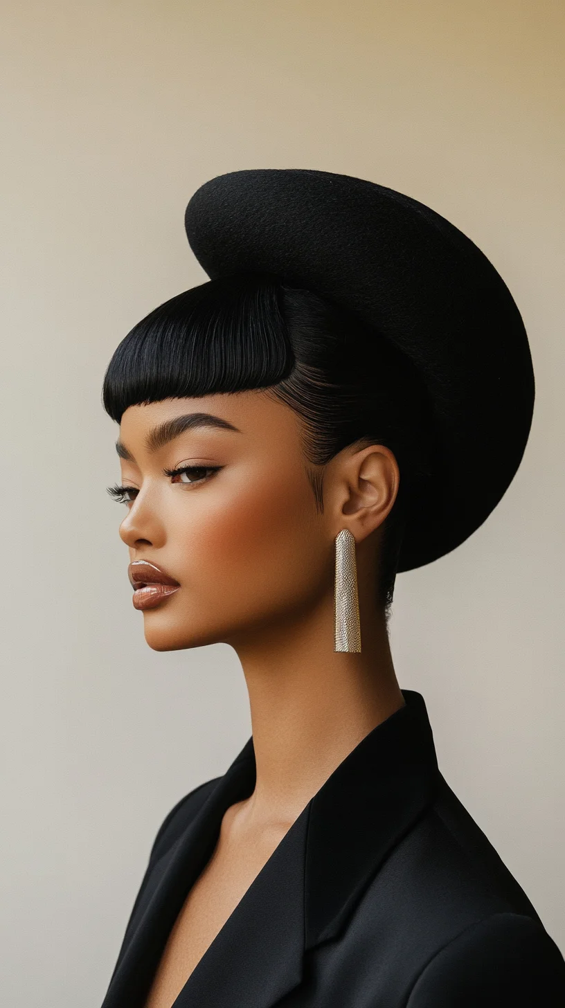 Bold Elegance: The Chic Bowl Cut Meets Sophisticated Millinery