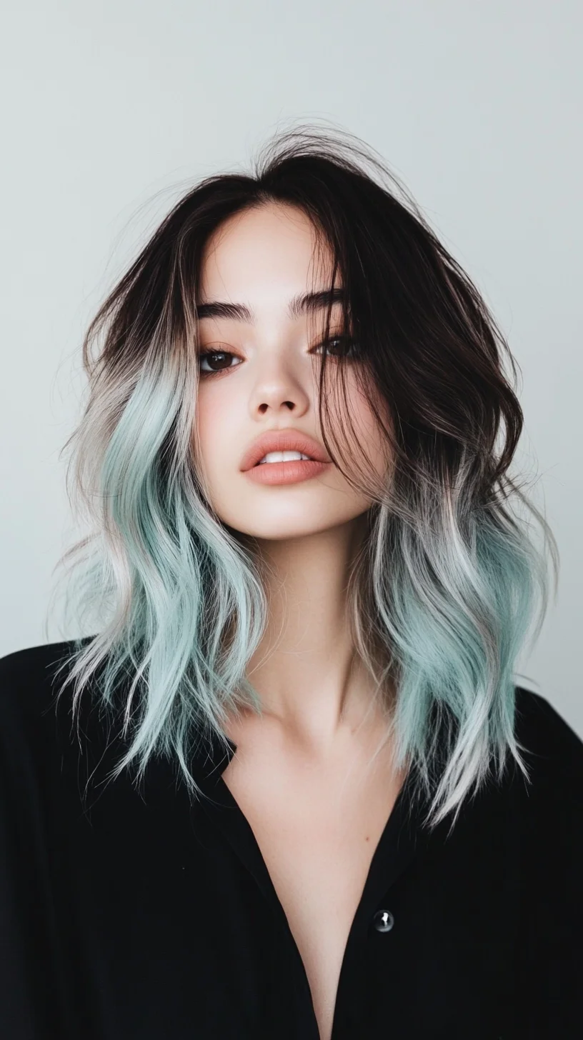 Captivating Ombre Waves: A Chic Blend of Dark and Light