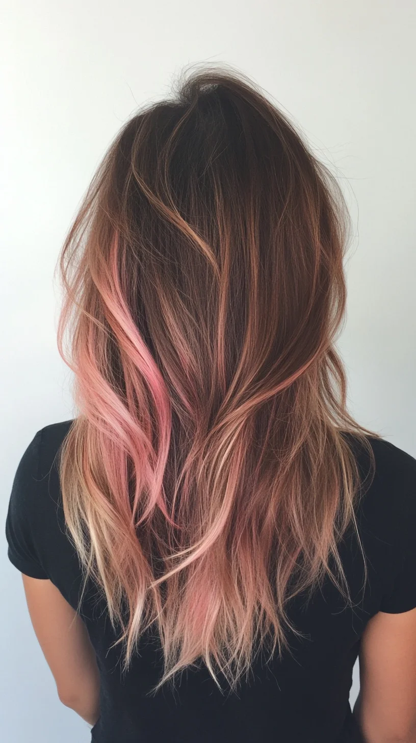 Captivating Ombre Waves: A Trendy Blend of Brown and Pink