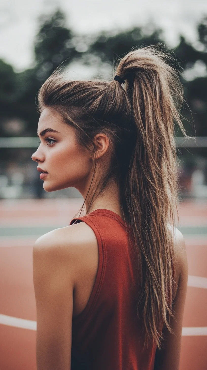 Captivating Stacked High Ponytail: Effortless Chic Meets Sporty Vibes