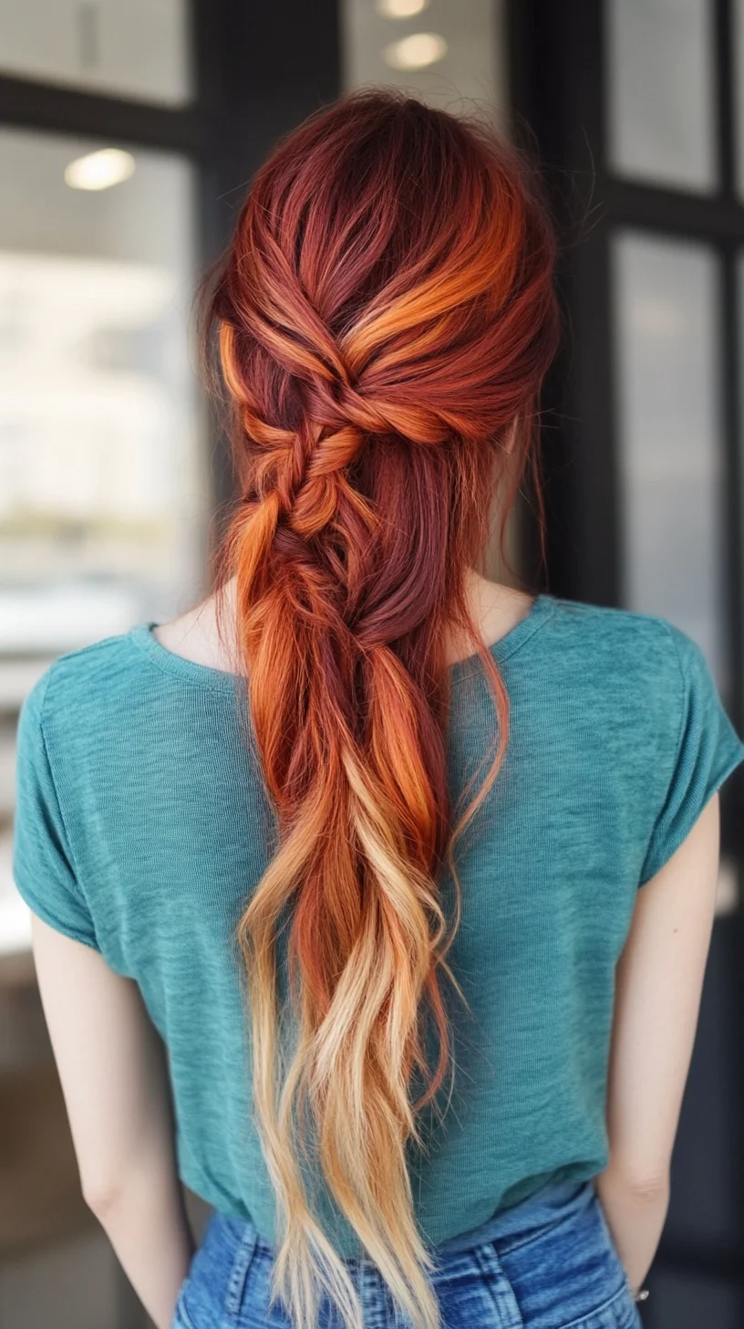 Captivating Sunset Braid: A Fiery Fusion of Color and Style