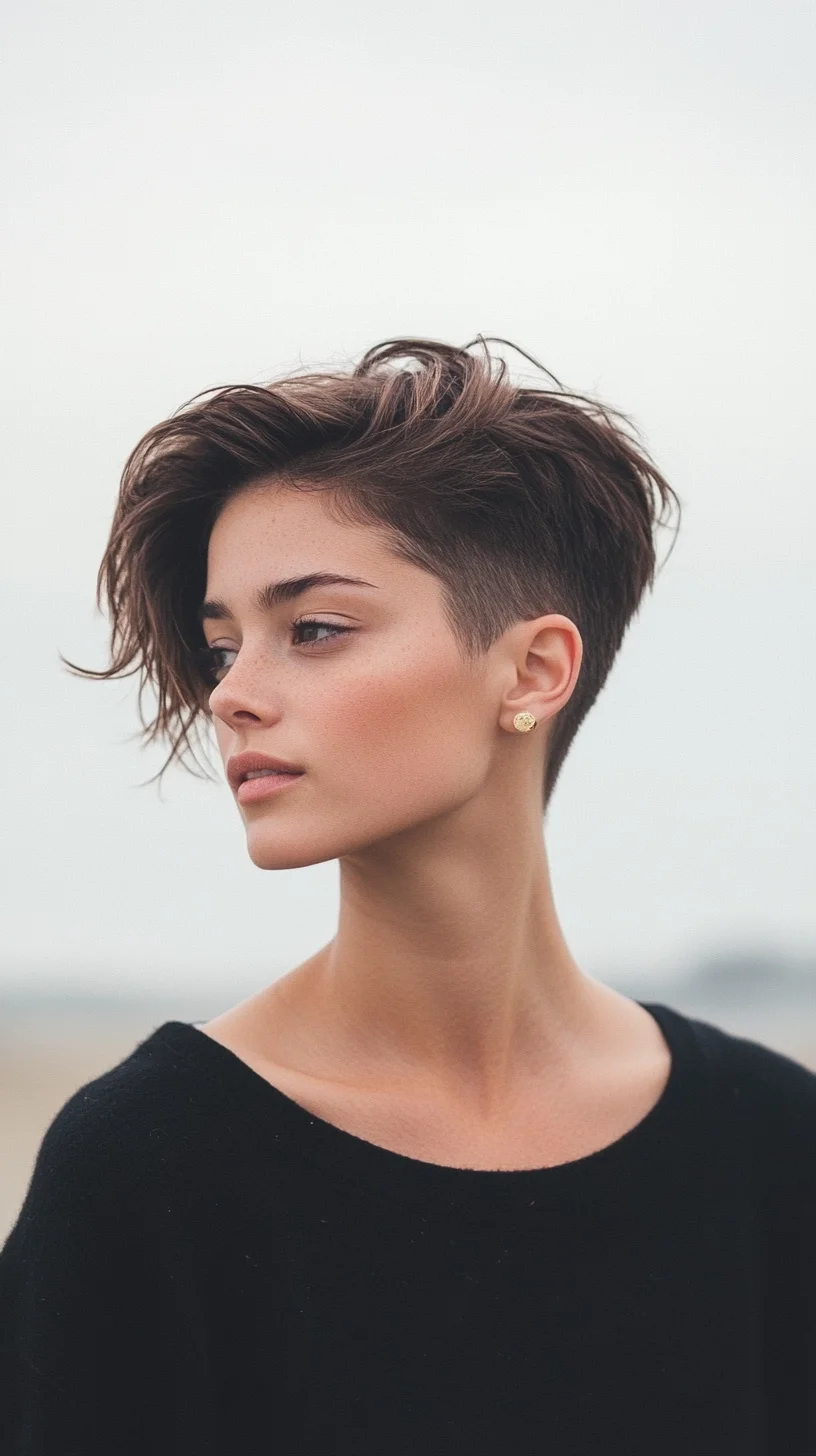 Catchy 
Edgy Elegance: The Modern Asymmetrical Pixie Cut