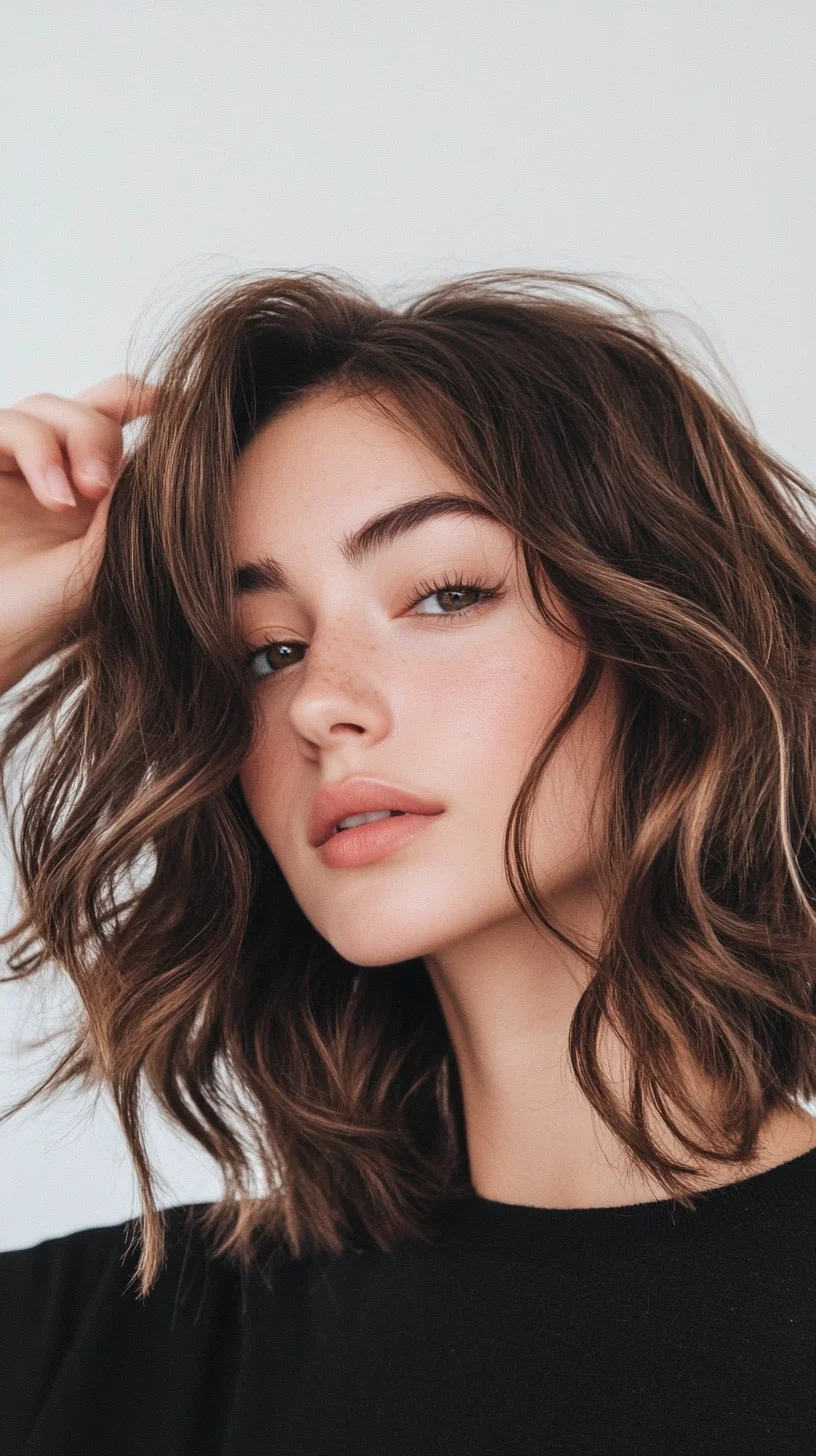 Catchy 
Effortless Waves: The Perfect Textured Lob for Every Occasion

 Detailed