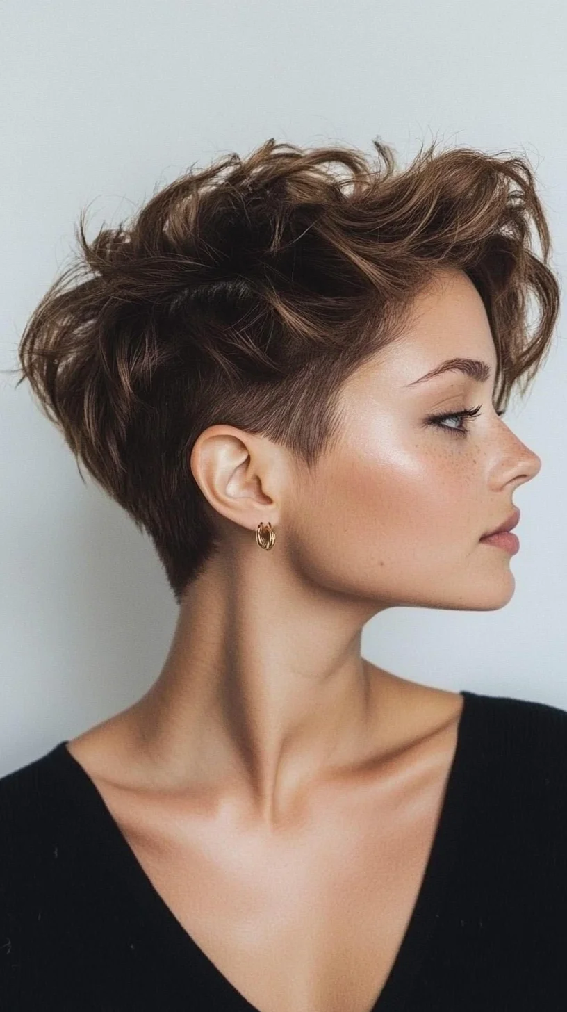 Catchy 
Effortlessly Chic: The Modern Textured Pixie Cut

 Detailed