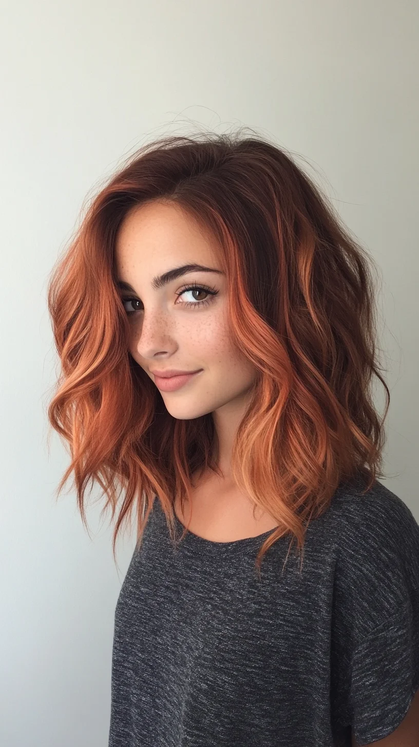 Catchy Heading: Radiant Copper Waves: A Bold Yet Effortless Look