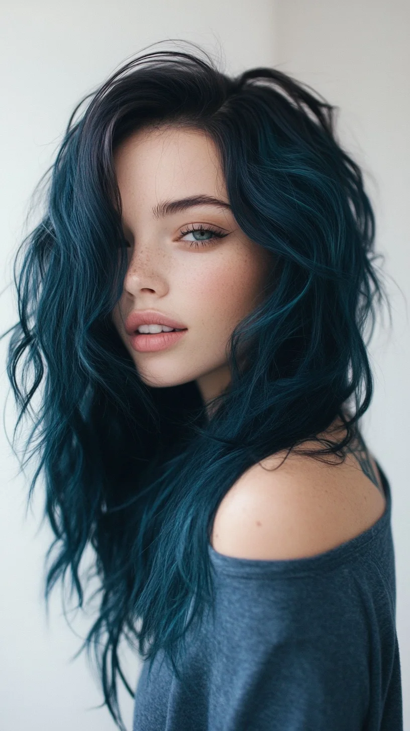 Catchy 
Ocean Waves: Embrace Bold Movement with Teal-Locked Tresses!