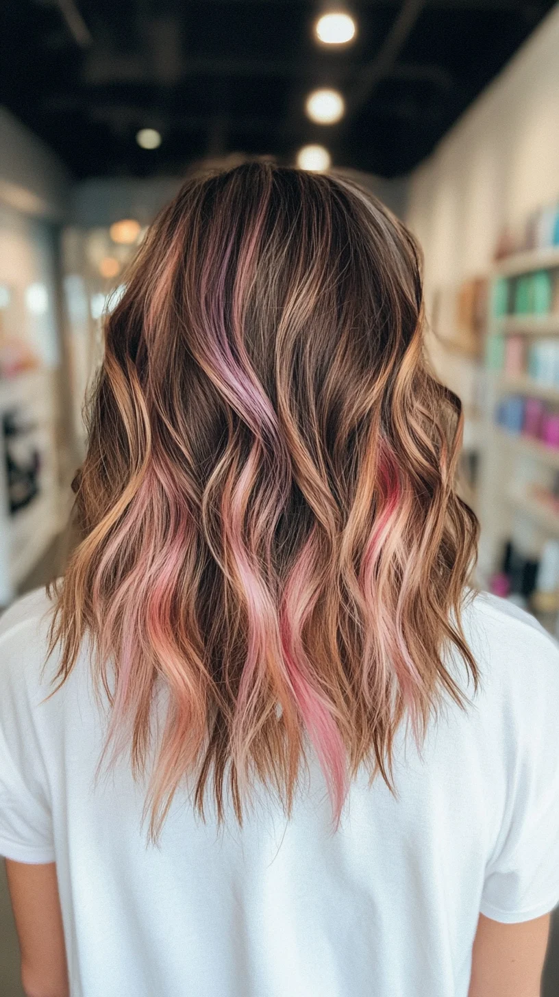 Catchy Vibrant Waves: Embrace the Playful Blend of Textured Brown and Pink Hues!