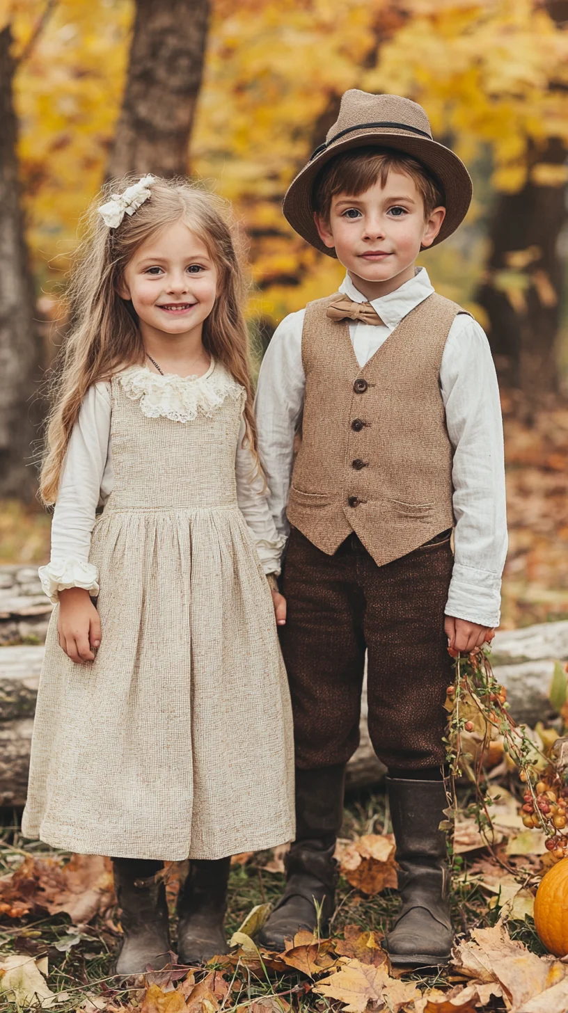 Charming Vintage Duo: Timeless Children's Style for Fall Adventures