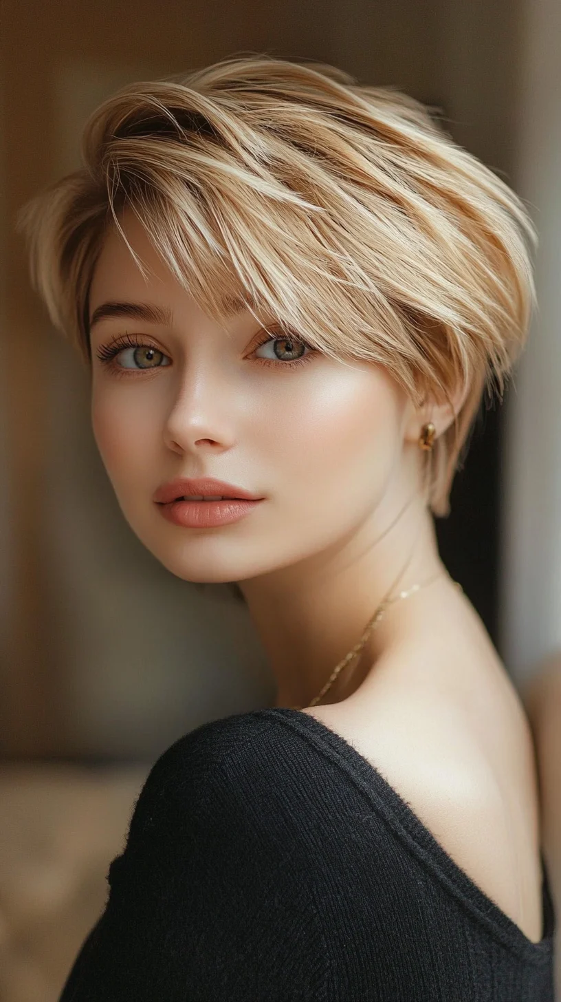 Chic and Effortlessly Textured Short Hairstyle for Modern Elegance