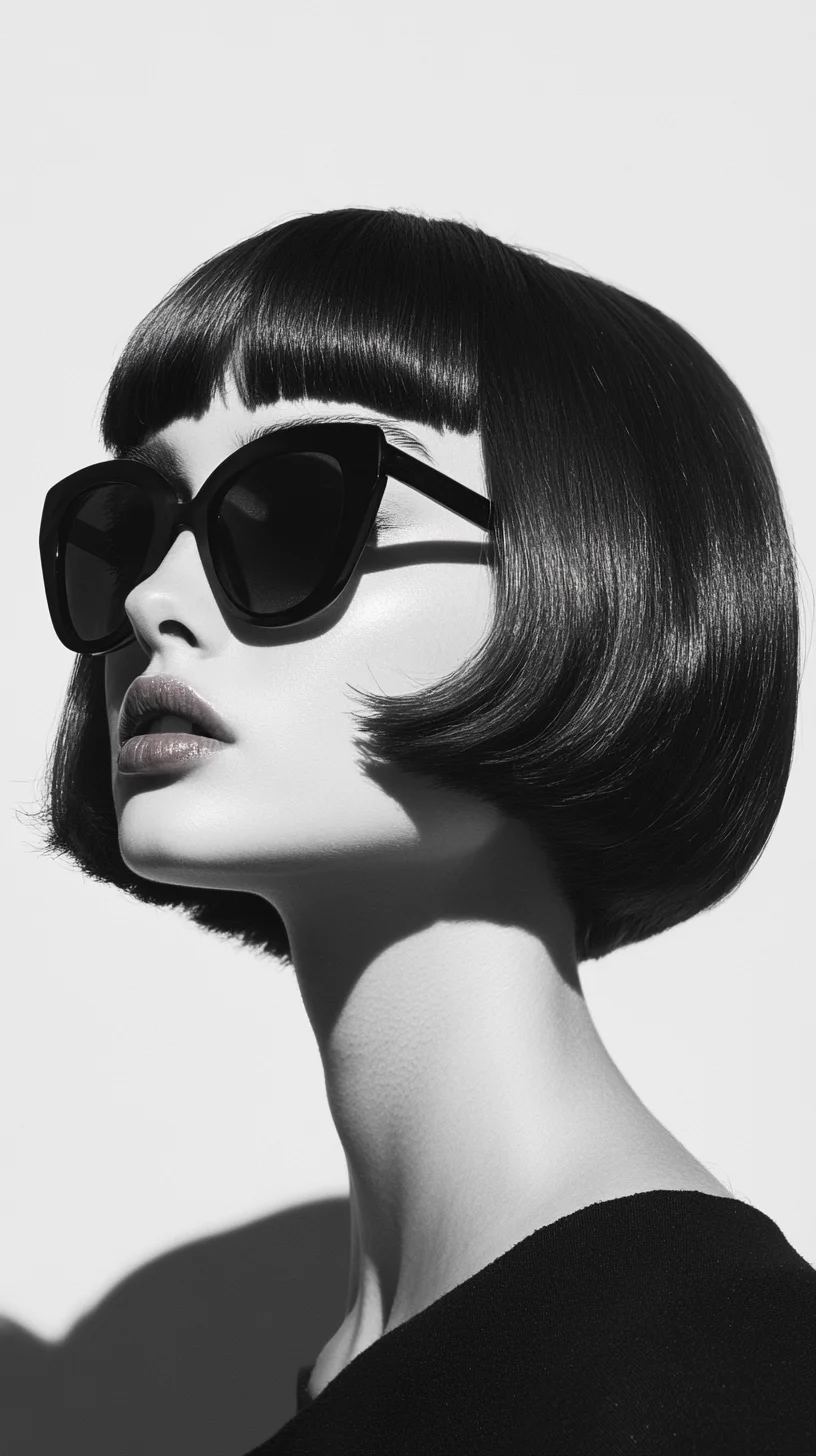 Chic and Sassy: The Timeless Blunt Bob with Statement Sunglasses