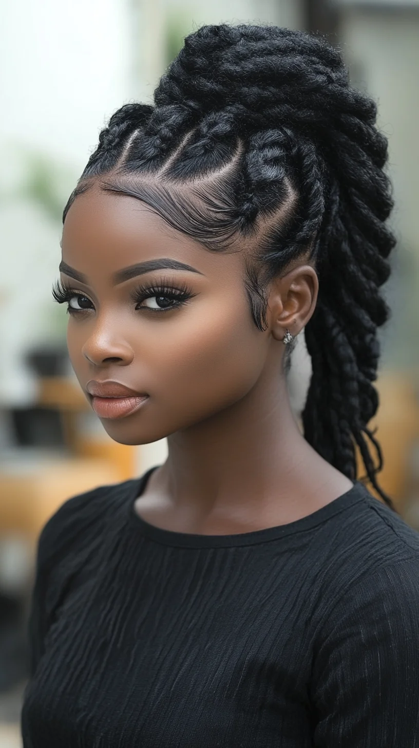 Chic and Sleek: The Bold High Braided Ponytail for Effortless Glam