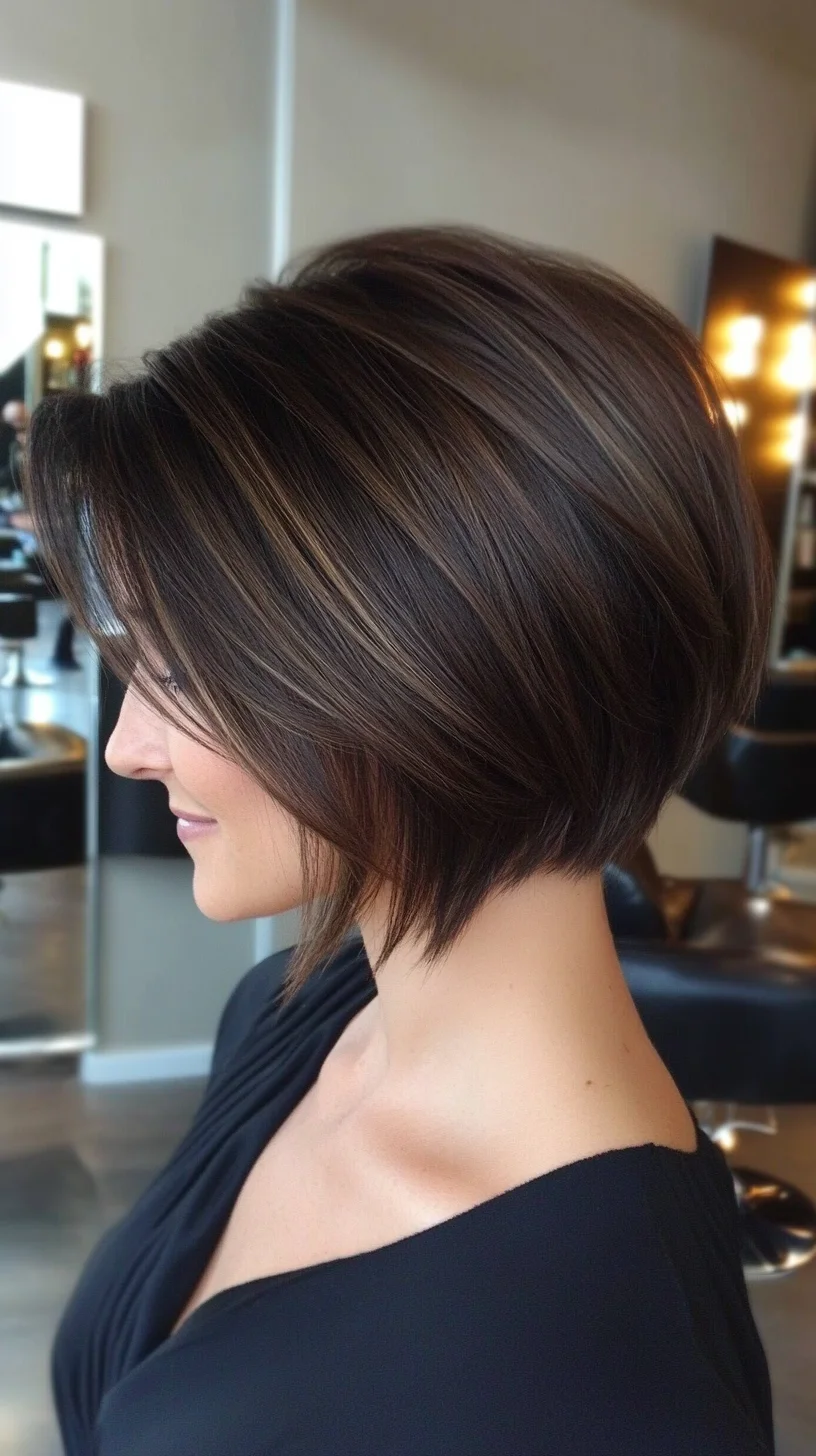 Chic and Sleek: The Modern A-Line Bob with Subtle Highlights