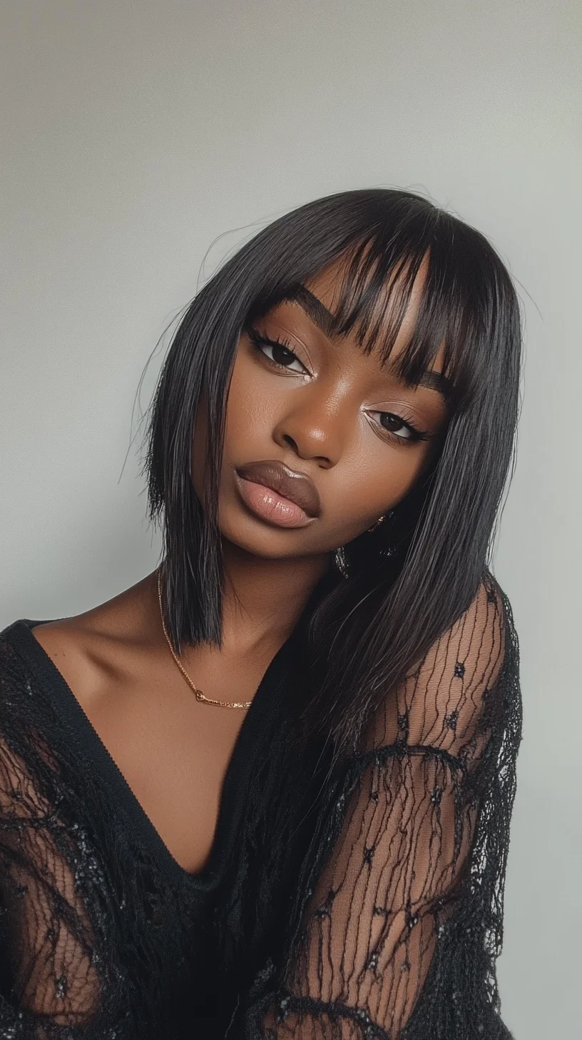 Chic Blunt Bob with Eye-Catching Bangs: A Timeless Trend