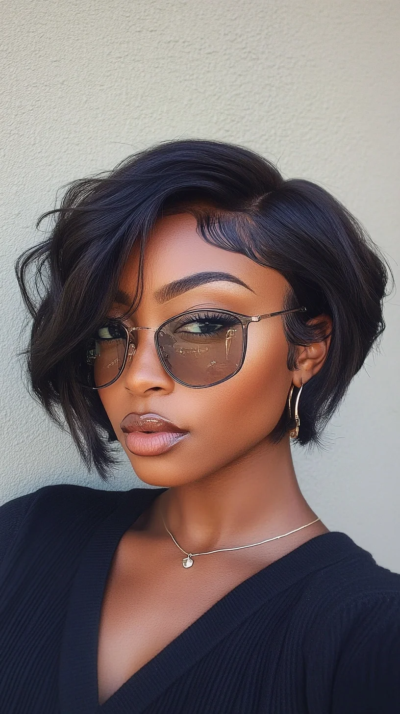 Chic Textured Bob with Effortless Waves for a Modern Look