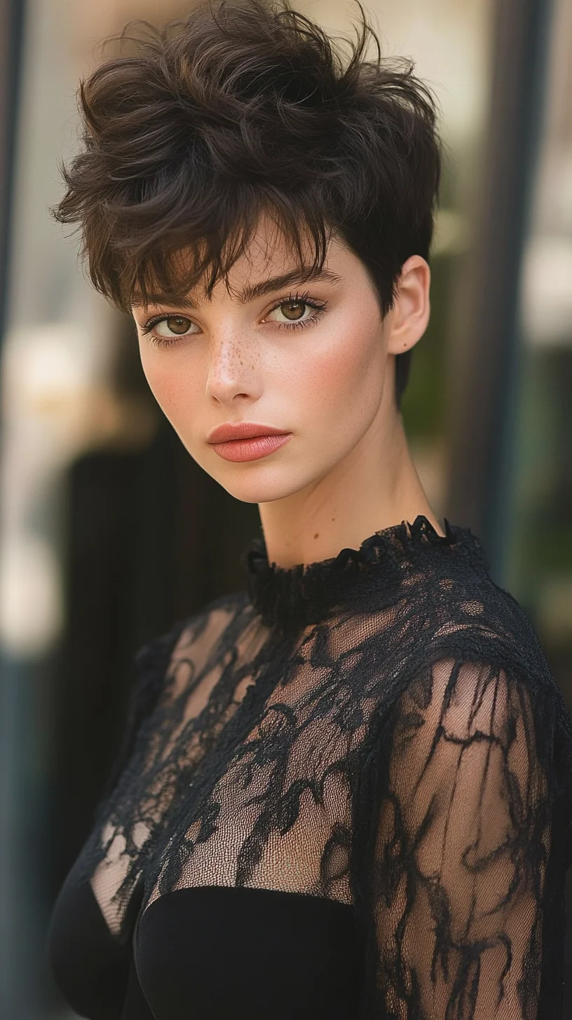 Chic Textured Pixie: Effortless Elegance with a Touch of Playfulness