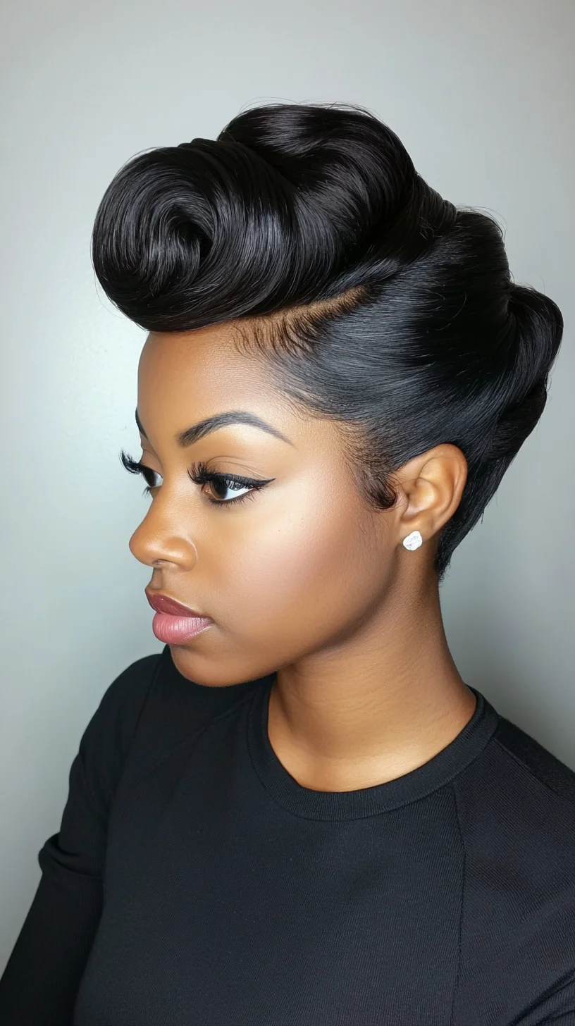 Chic Vintage Elegance: The Sleek Modern Pompadour for Effortless Glam