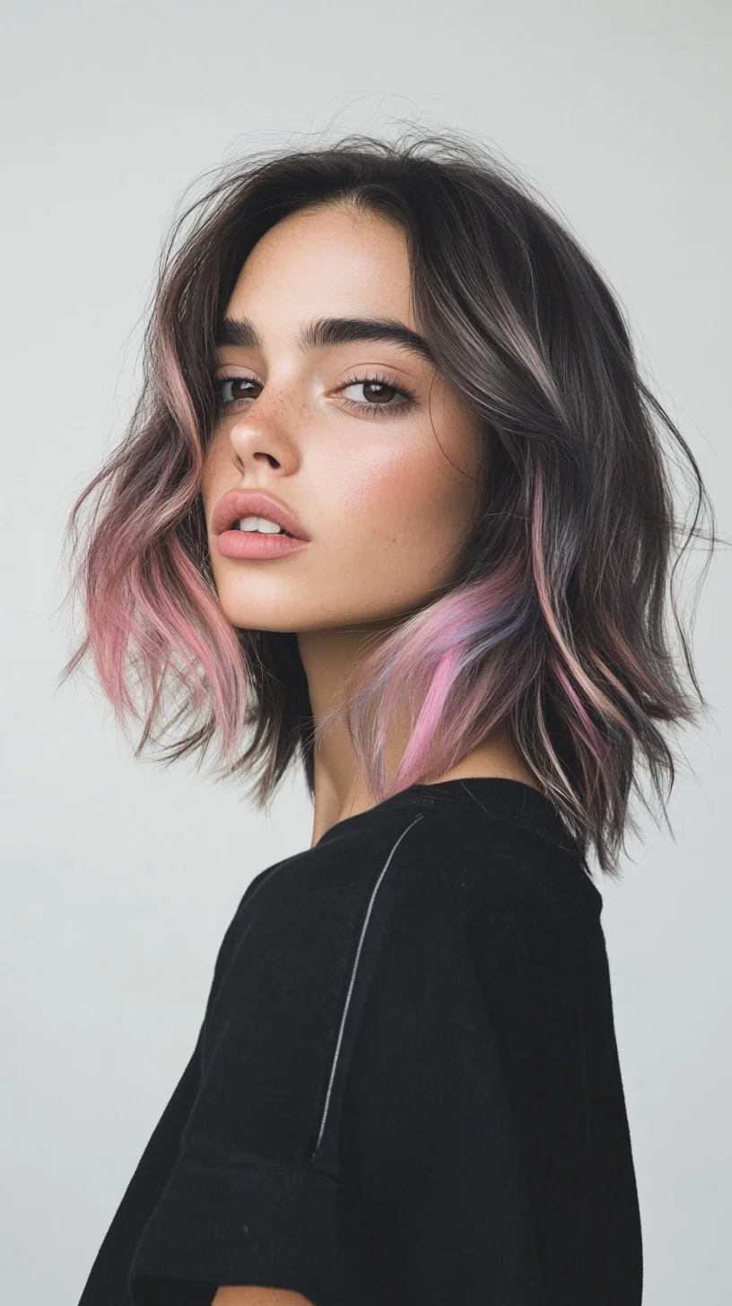 Chic Waves with a Pop of Color: The Trendy Ombre Lob