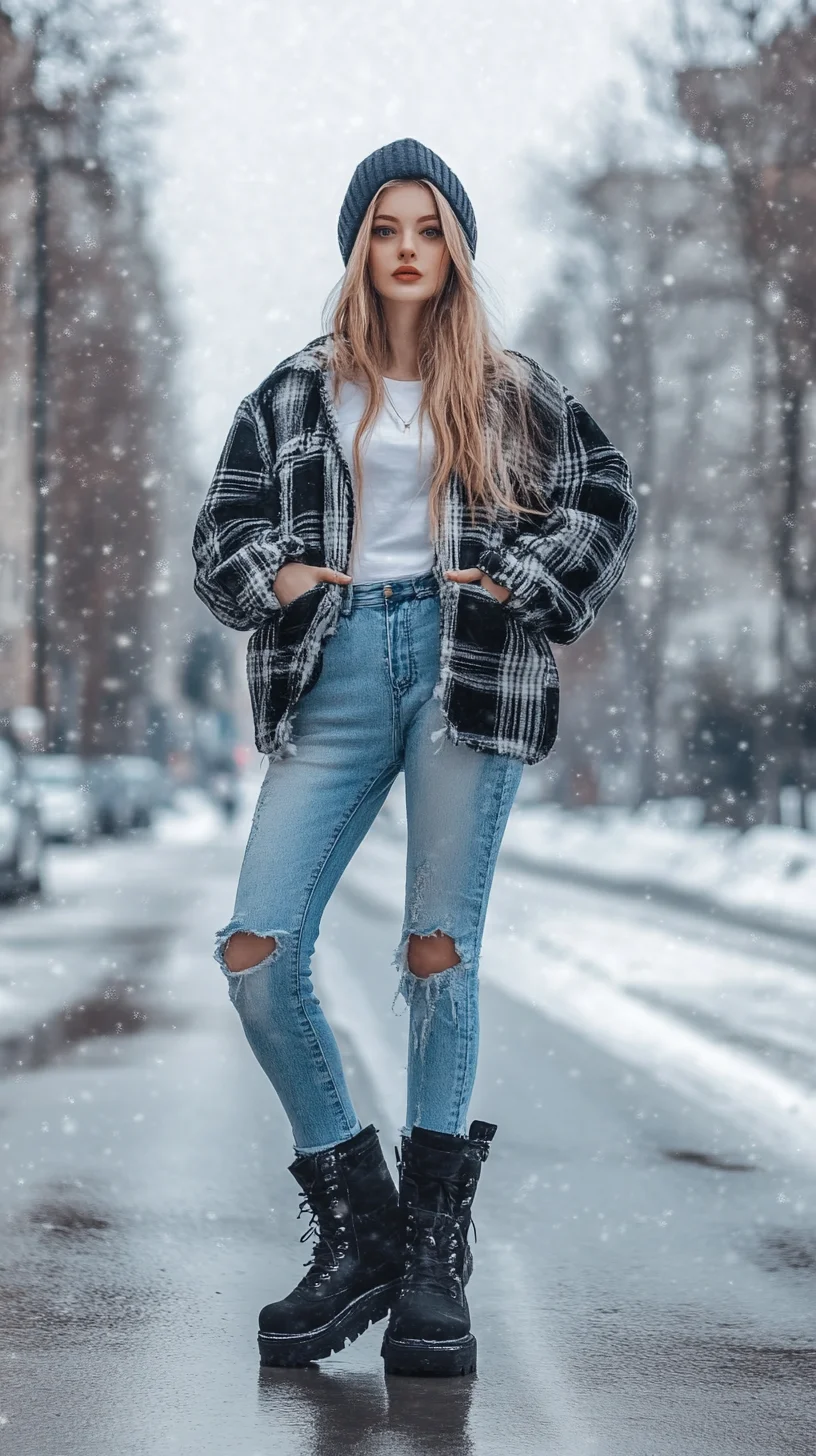 Cozy Chic: Elevate Your Winter Wardrobe with Flannel and Ripped Jeans