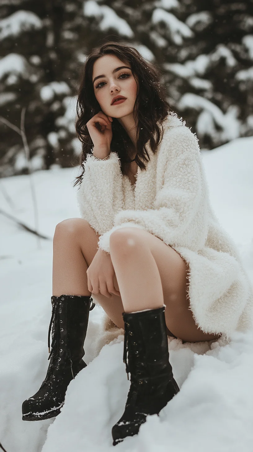 Cozy Chic: Embrace Winter Elegance with a Snuggly Coat and Edgy Boots