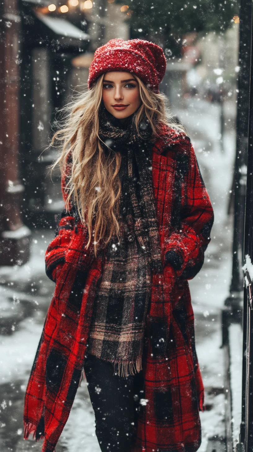 Cozy Chic: Embrace Winter Vibes with Plaid Layers and Bold Accessories