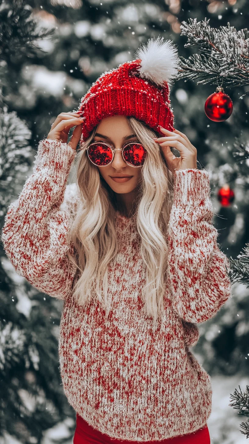 Cozy Chic: Embrace Winter Vibes with Red Accents and Sparkling Style