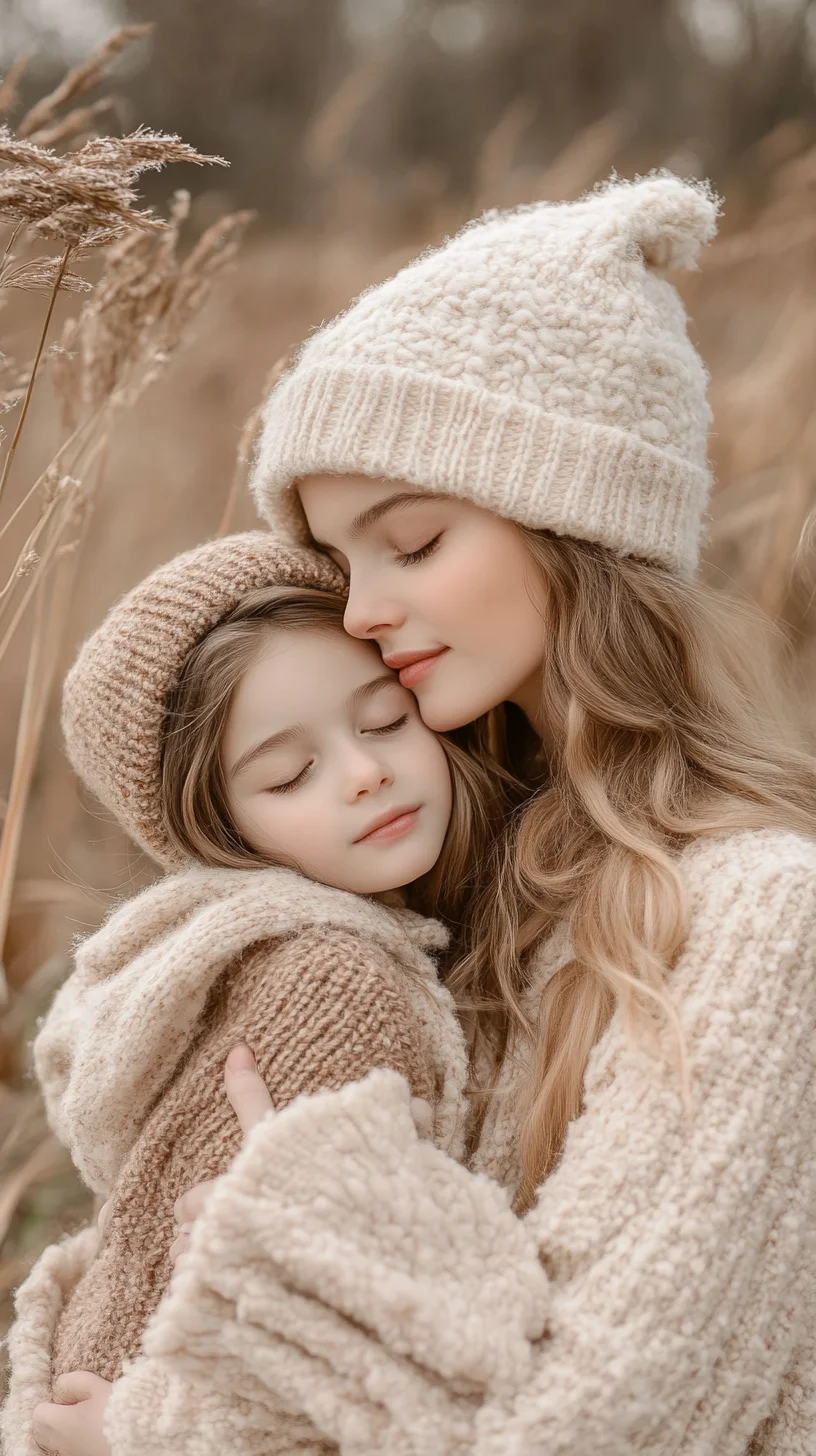 Cozy Elegance: Embrace Soft Textures and Warm Hues for a Chic Mother-Daughter Look