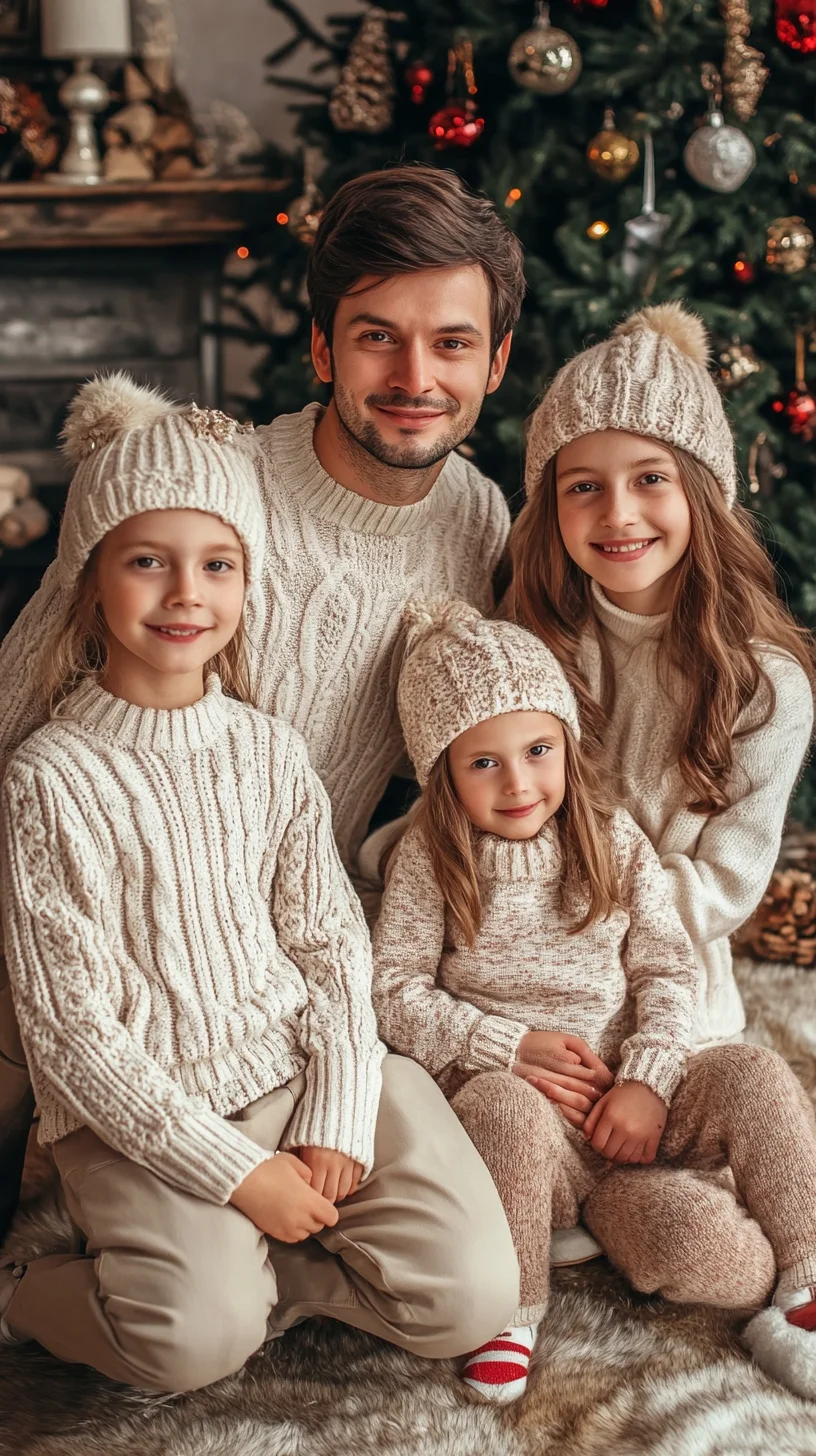 Cozy Family Charm: Embrace Comfort with Coordinated Knitwear for Festive Gatherings