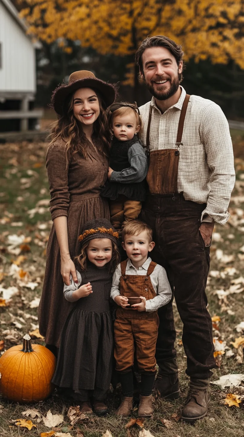 Cozy Family Charm: Embrace Earthy Tones and Rustic Layers for Fall Festivities