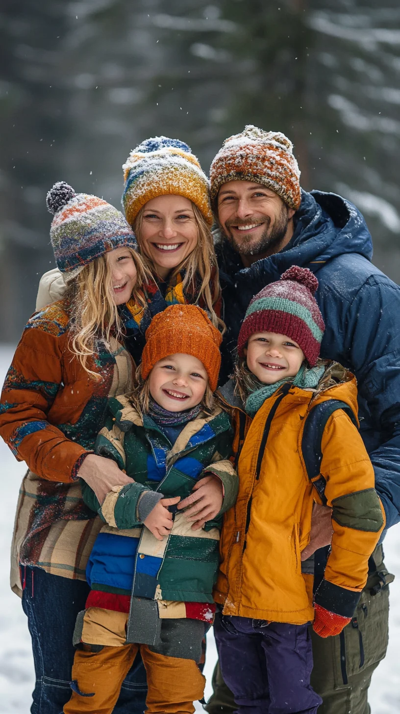 Cozy Family Vibes: Embrace Colorful Layers for Stylish Winter Adventures