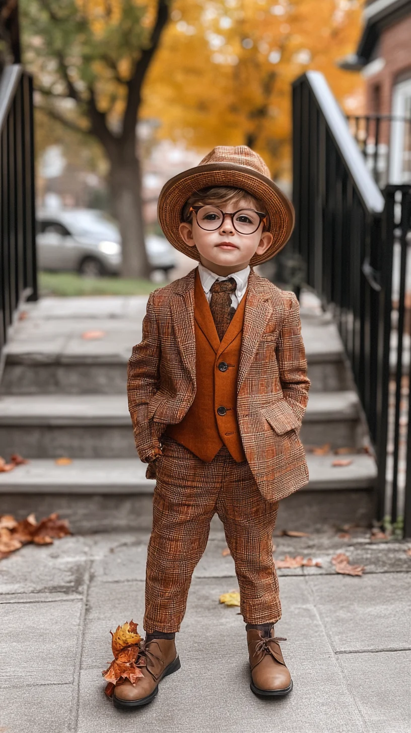 Dapper Little Gent: Charming Autumn Style for Kids in Warm Tones