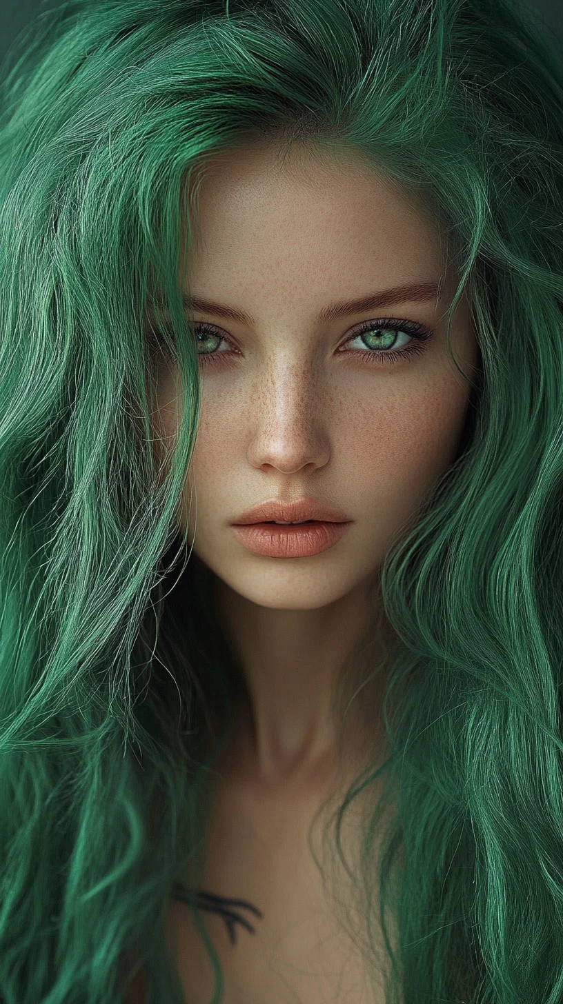 Daring Emerald Waves: Embrace Bold Color with Effortless Texture