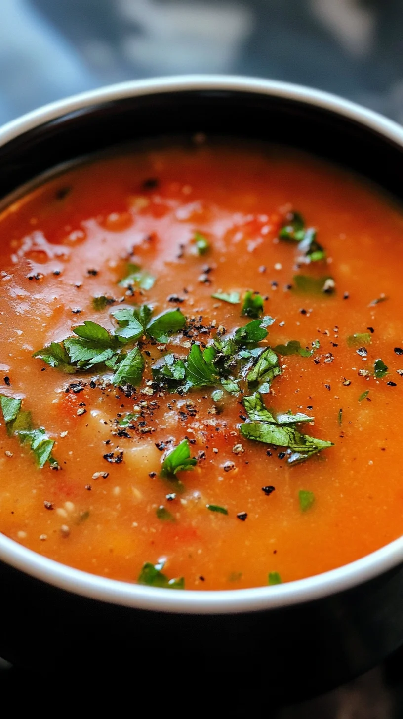 Delightfully Hearty Tomato Basil Soup: Warmth in Every Spoonful!