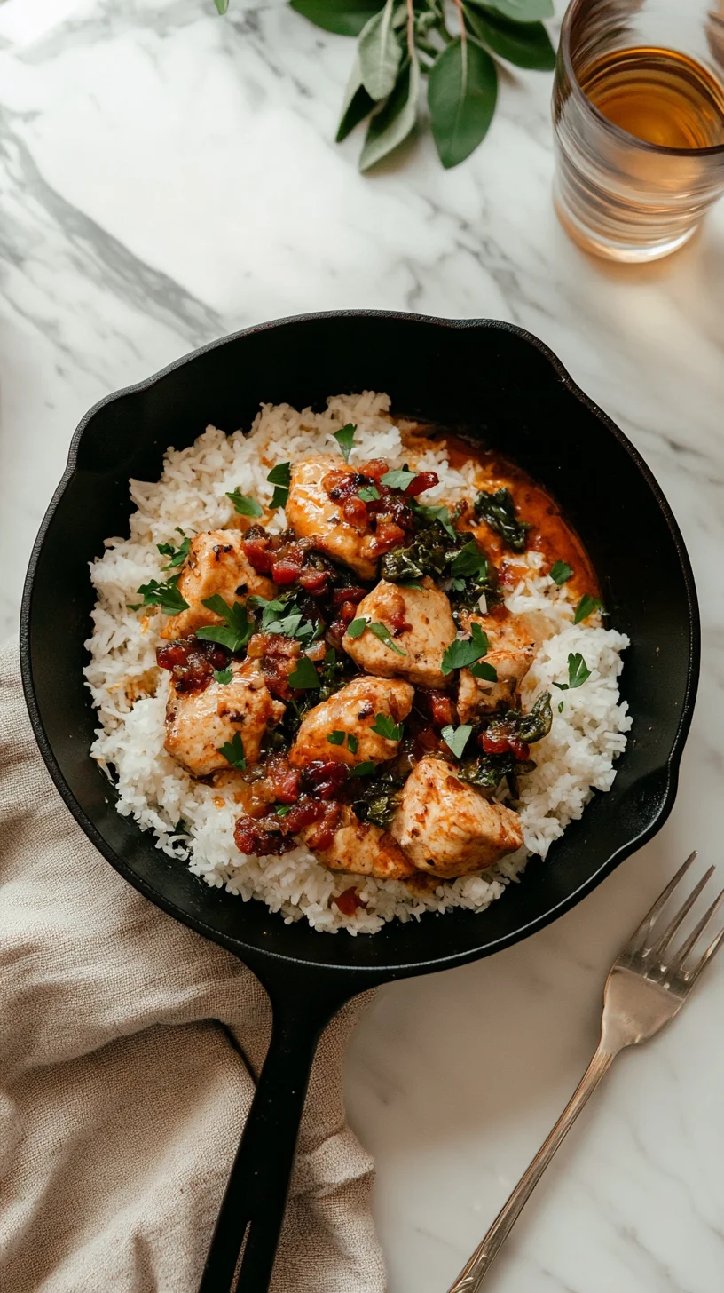 Easy Skillet Chicken with Savory Sauce Over Fluffy Rice