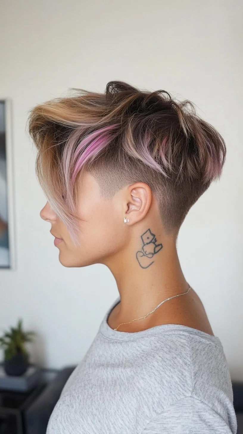 Edgy Chic: The Modern Undercut with Subtle Color Highlights