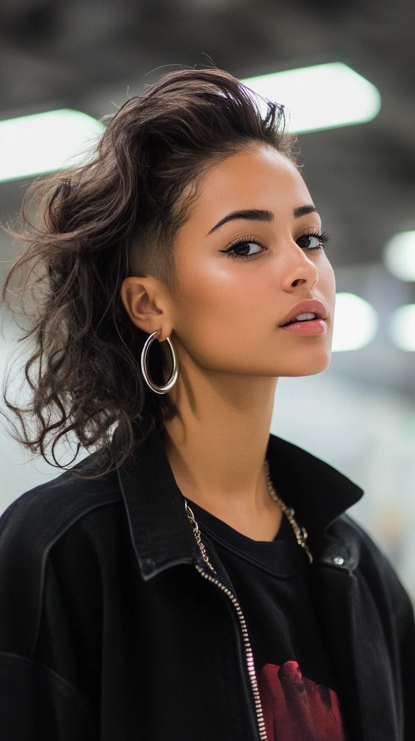 Edgy Elegance: The Textured Undercut with Curls