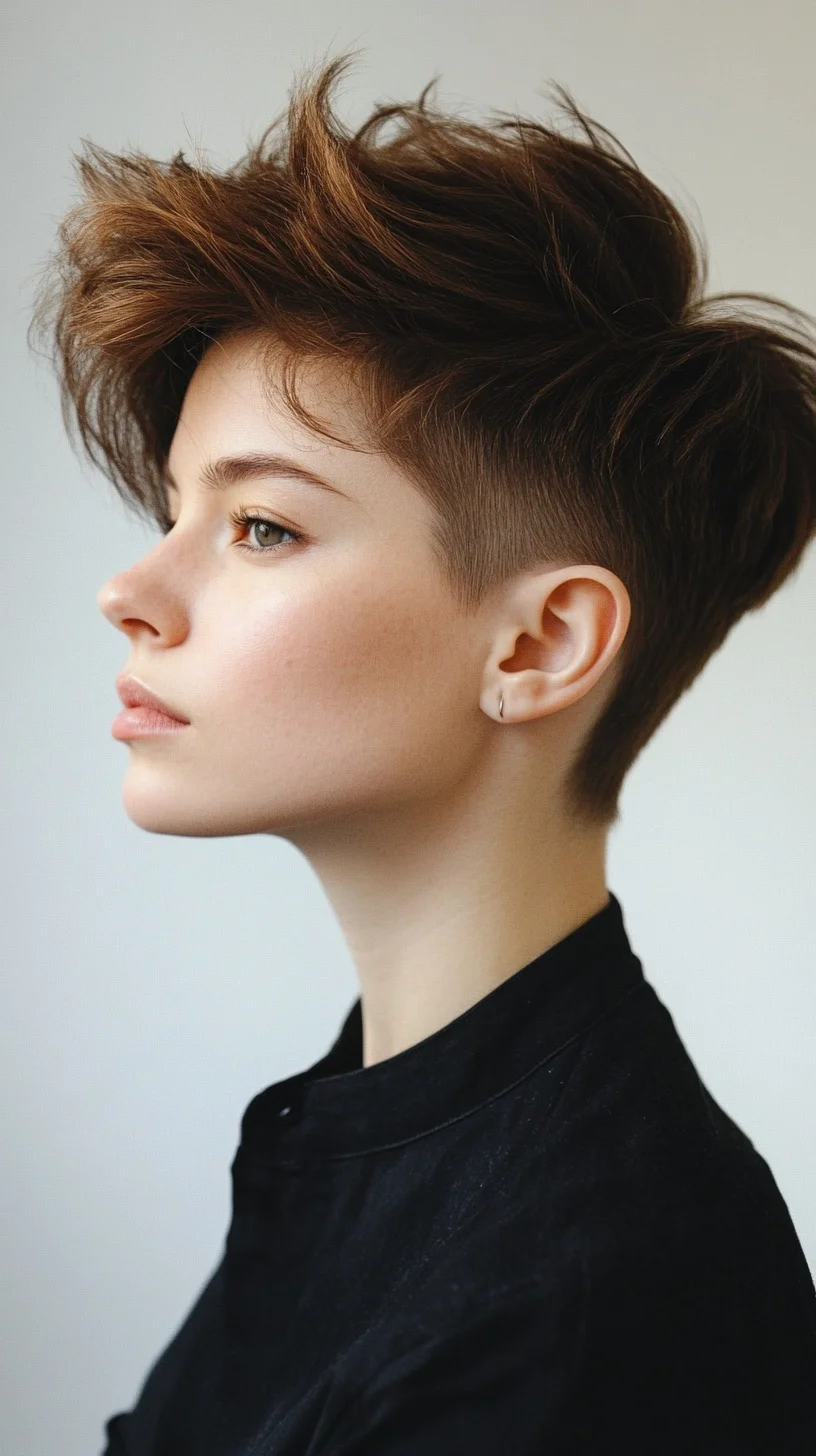 Edgy Pixie Cut with Textured Volume for a Bold and Modern Look