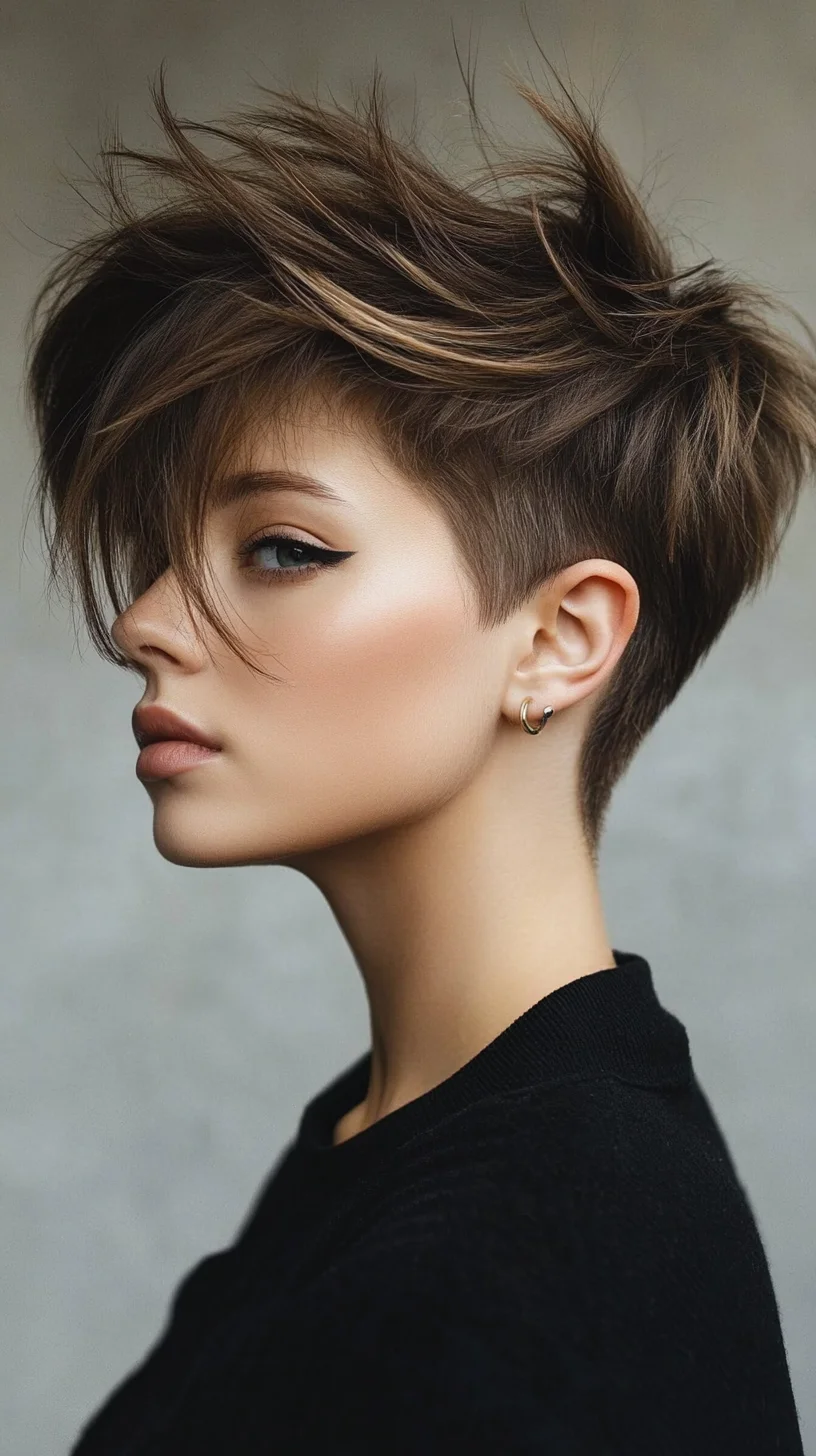 Edgy Textured Pixie: A Chic Blend of Bold and Feminine Flair