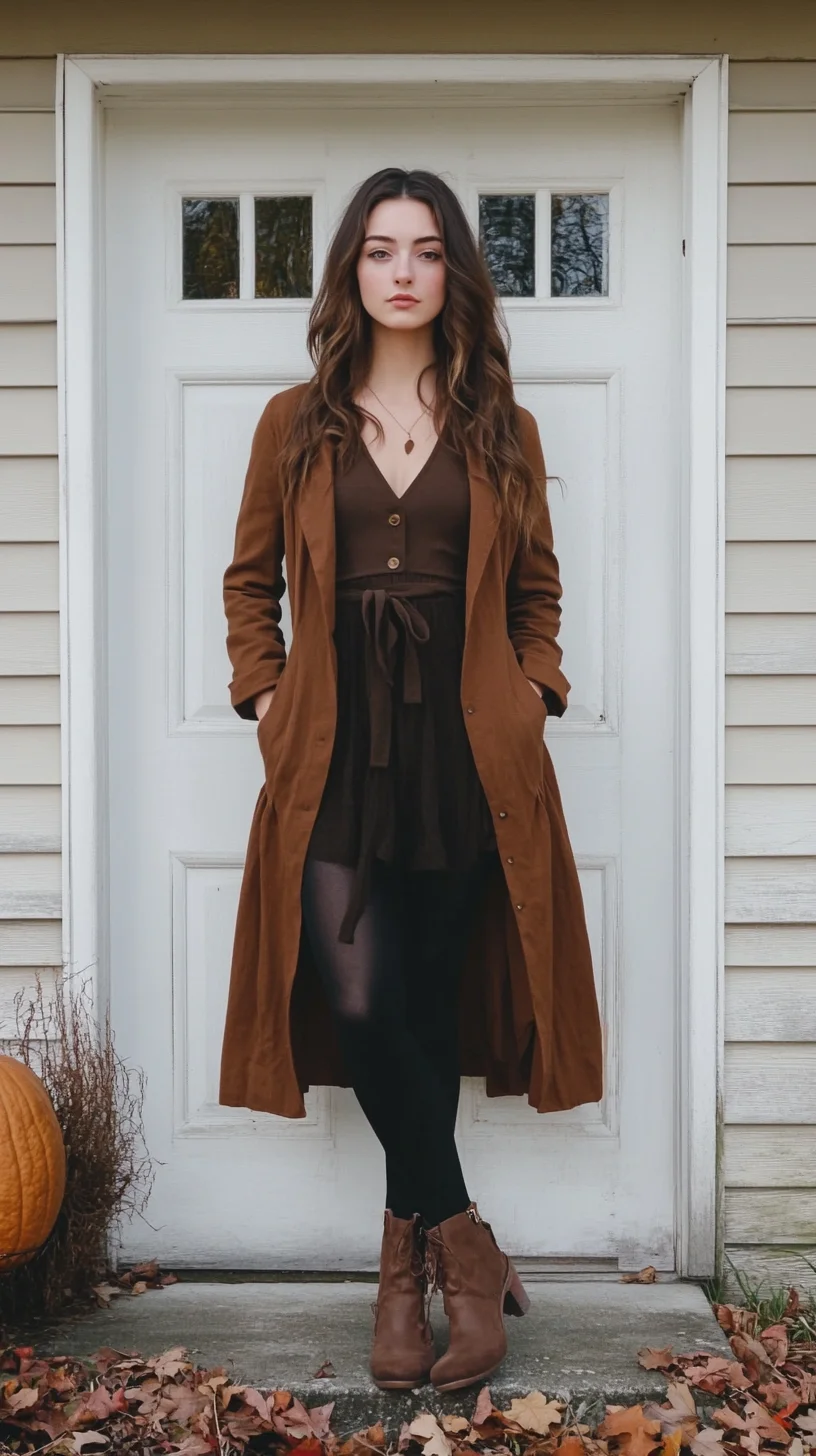 Effortless Autumn Elegance: A Chic Layered Look with Warm Tones