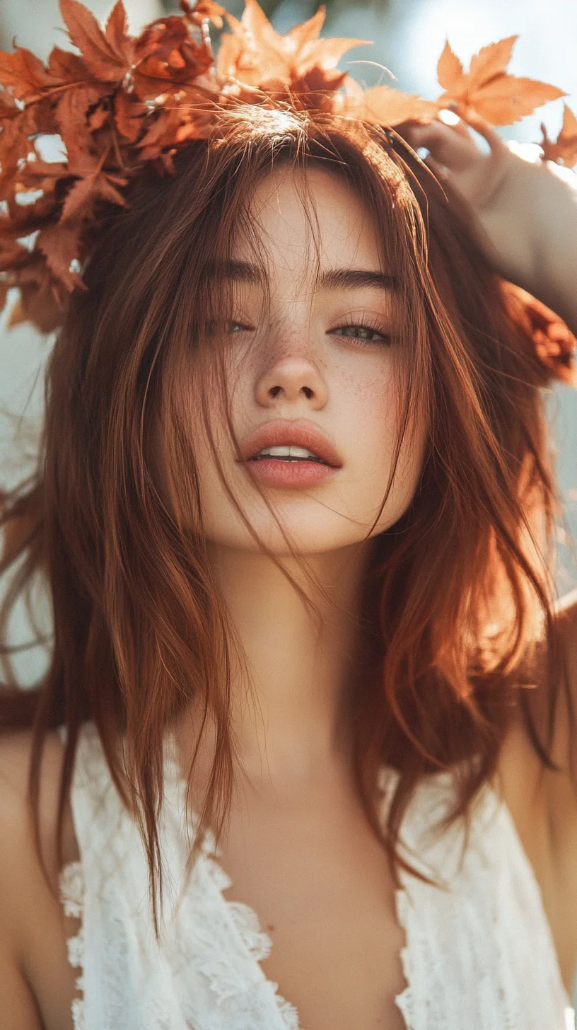 Effortless Autumn Elegance: A Warm-toned Nature-Inspired Hairstyle