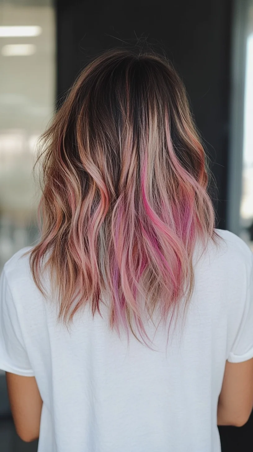 Effortless Beach Waves with a Pop of Pink: A Trendy Take on Casual Chic